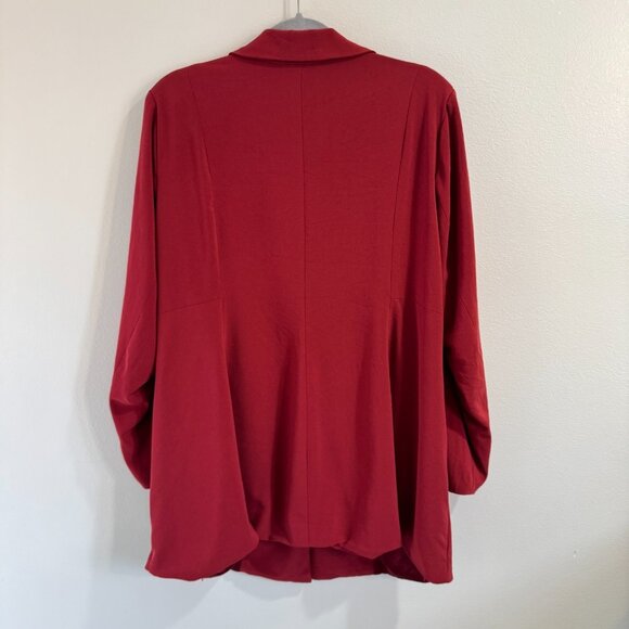 Torrid Blazer Jacket 2 / 2X Red Long Single Button Pockets Holiday Christmas - Picture 6 of 10